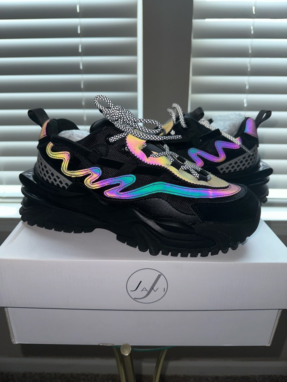 Javi USA Chunky Black Sneakers 6.5 Y or 8.5 Women